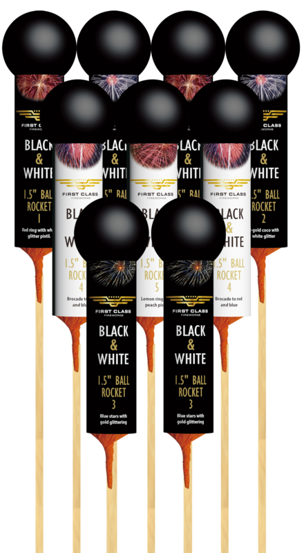 9 stk. raketsortiment - 1,5"