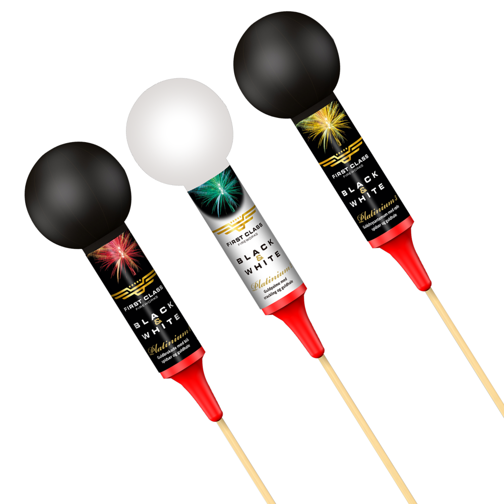 3 stk. platinium raketter - 3"